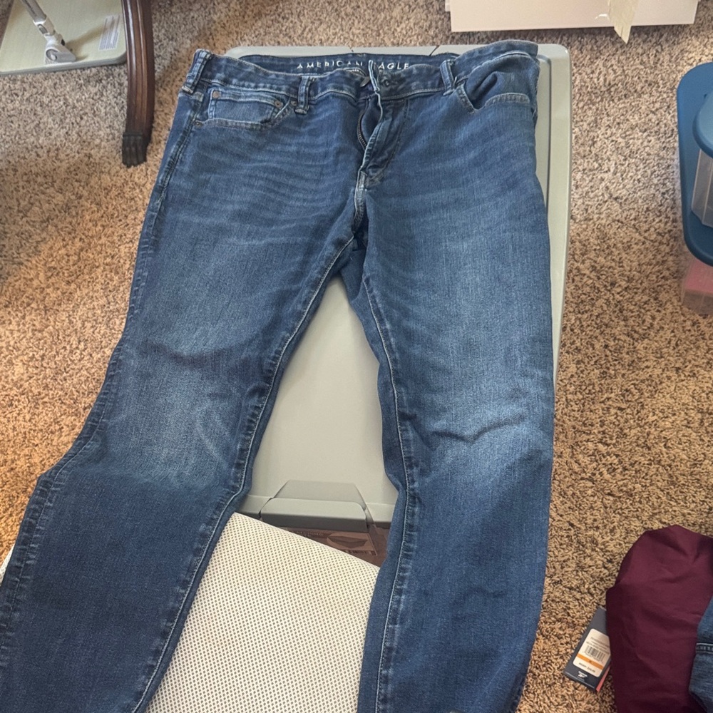 American Eagle Outfitters Men's Dark Blue Slim Jeans 38x32